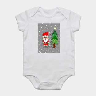 WHITE Christmas Santa Baby Bodysuit